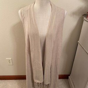 Tan Fringed Boho Sweater Vest